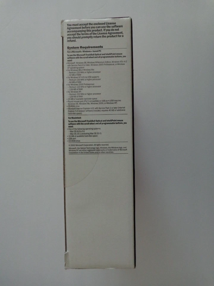 BRAND NEW Vintage Microsoft Trackball Optical Mouse Rare New Sealed D67-00001 - Image 4 of 4