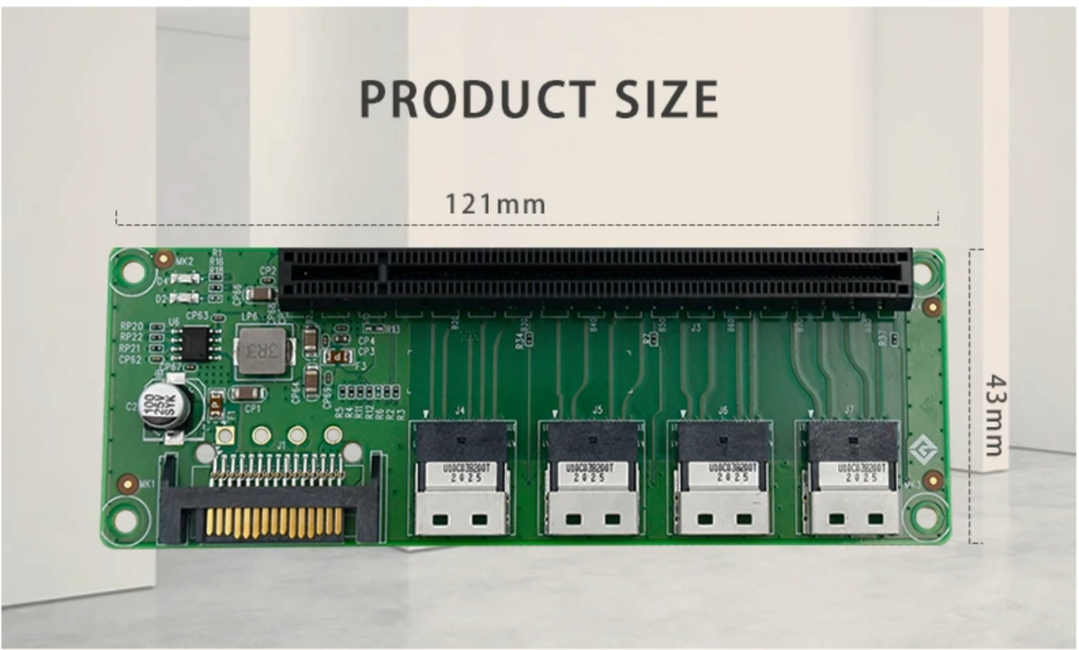 4 Port SFF-8654 to PCIe x16 Slot Adapter | eBay