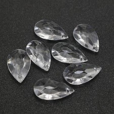 300 Clear Faceted TearDrop Acrylic Beads Top Drilled 26X16mm