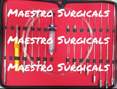 Liposuction Cannulas Set of 27 Facial Fat Grafting Transplantation, Surgery