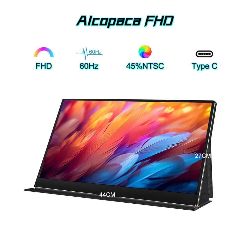 Monitor portátil Alcopaca metal para teléfono 15,6"" FHD 1920*1080 45 % NTCS 250cd/m² Foto 3 de 4