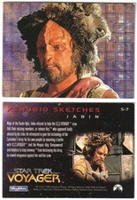 Star Trek Voyager Jabin Xenobio bocetos tarjeta de aluminio S7 Skybox 1995 casi como nueva