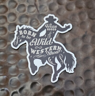 BRONCO BUSTING RODEO WILD WEST Die Cut Opaque Sticker UV Resistant Vinyl 3 inch
