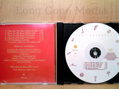 These Are The Days by Soul Attorneys (CD, Maxi, 1996, Sony) | eBay