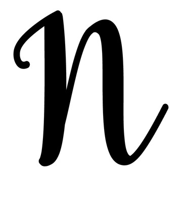 N Monogram Letter Initial Vintage Font Vinyl Decal Sticker For Home Cup Car Wall
