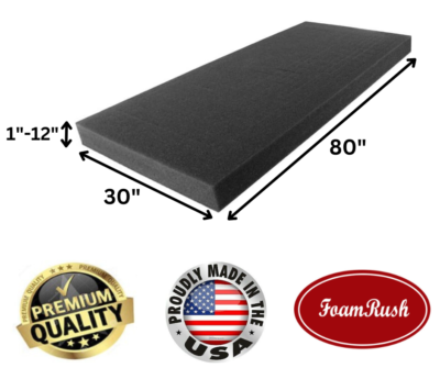 #ad #ad 30quot; x 80quot; Charcoal High Density Upholstery Foam Couch Replacement Cushion USA $63.97