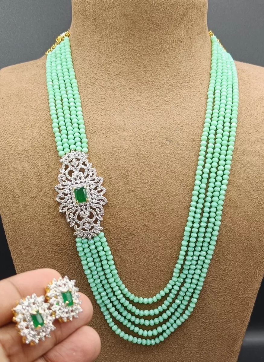 Green wedding shop jewelry sets