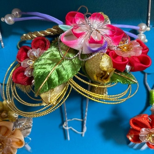 Showa retro hair ornament kanzashi knob work Japanese style vintage from Japan - Picture 4 of 6