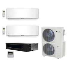 Klimaire 3-zone 48k Btu 20 Seer 18000 X2 Wall 18k Ducted Ac Minisplit Heat Kits