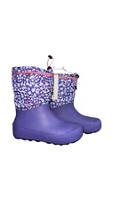 Bogs NWT Kids Girls Size 5 Snow Shell Animal Print Violet Multi Waterproof Boots