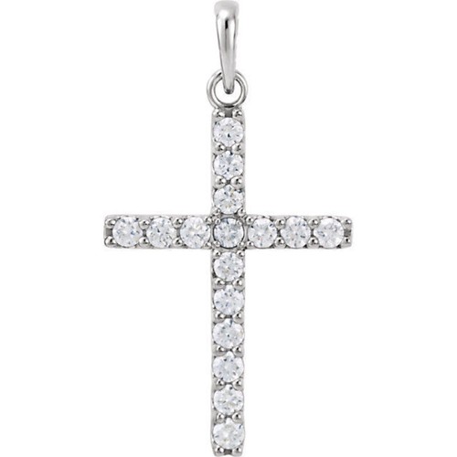 14K White 1/4 CTW Natural Diamond Cross Pendant - 第 1/3 張圖片