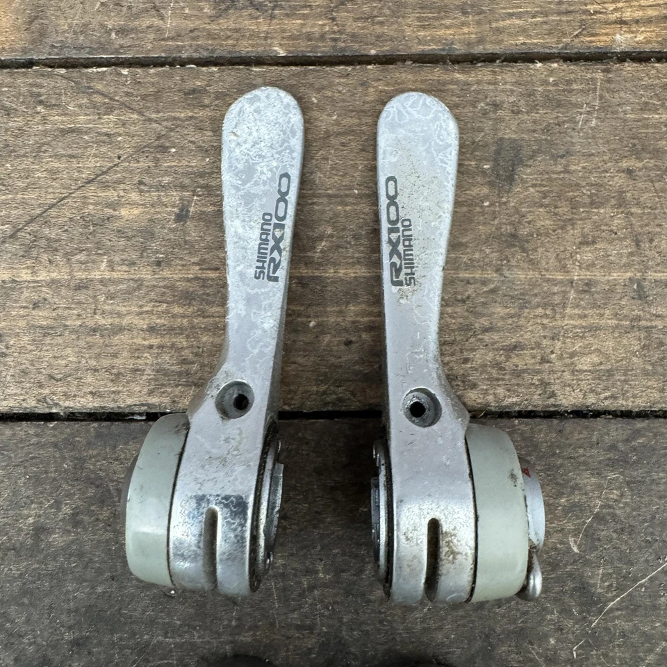 Vintage Shimano RX100 SL-A550 Light Action 7S Downtube Shifters 2x7 Pair 70g - Image 3 of 4