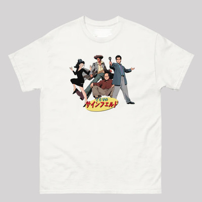 Seinfeld Anime Tshirt Japanese 90s Sitcom Style Graphic Tee Kramer George Elaine