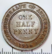 1936 Australian One Half Penny 038