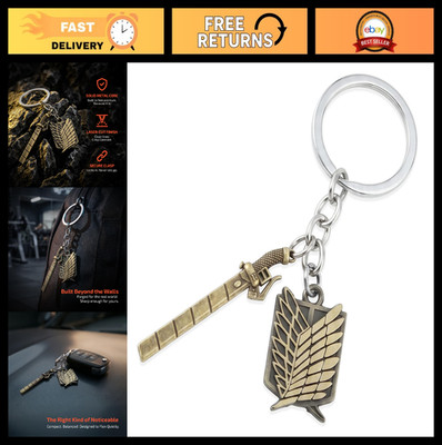 AOT Anime Keychains - Wings of Freedom Emblem & Chibi Charms, Bag Charms, Gifts