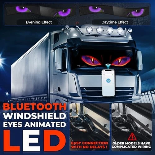 Luz LED olhos do diabo para pára-brisa tamanho extra programável faça você mesmo 69,37x7,56 polegadas - Imagem 3 de 4