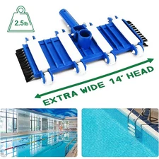 Pool Vacuum Head with Wheels, 14" Heavy Duty Head, Flexible Swimming Pool Vacuum