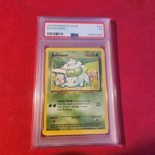 1999 POKEMON BASE SET 44/102 BULBASAUR PSA 1 Poor