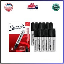 Sharpie King Size Permanent Markers Chisel Tip Black 12 Count Industrial Use