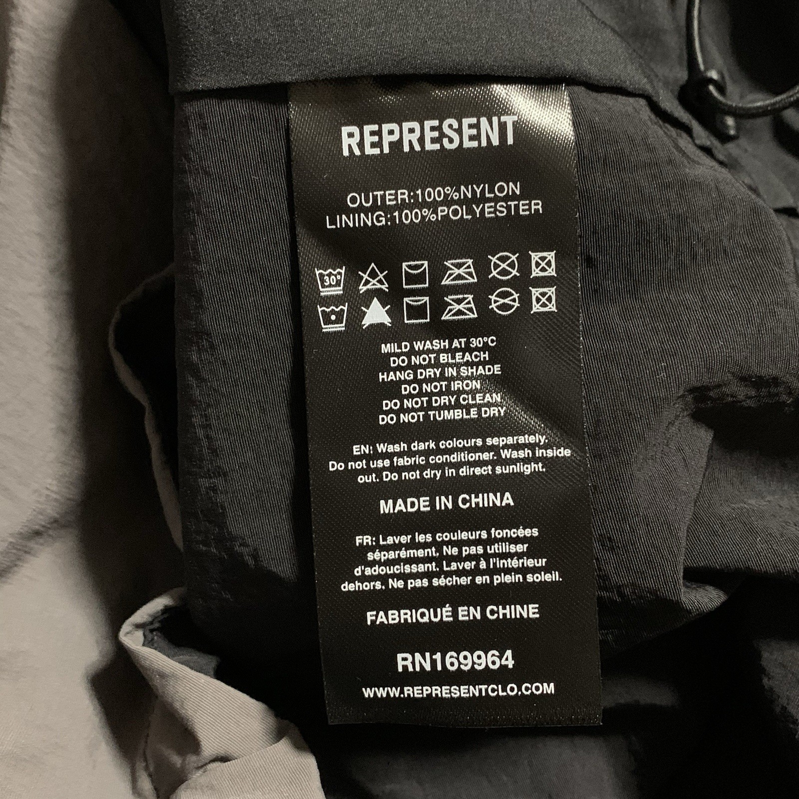 Represent Small Jacket Nylon Black Grey Jacket - image 8