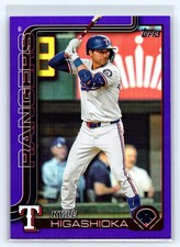 2025 Topps Update Kyle Higashioka Purple Holo Foil #US207 SN #/250 Texas Rangers