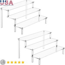 Acrylic Display Riser Organizer Stand 3-Tier Dresser Perfume Shelf Storage New