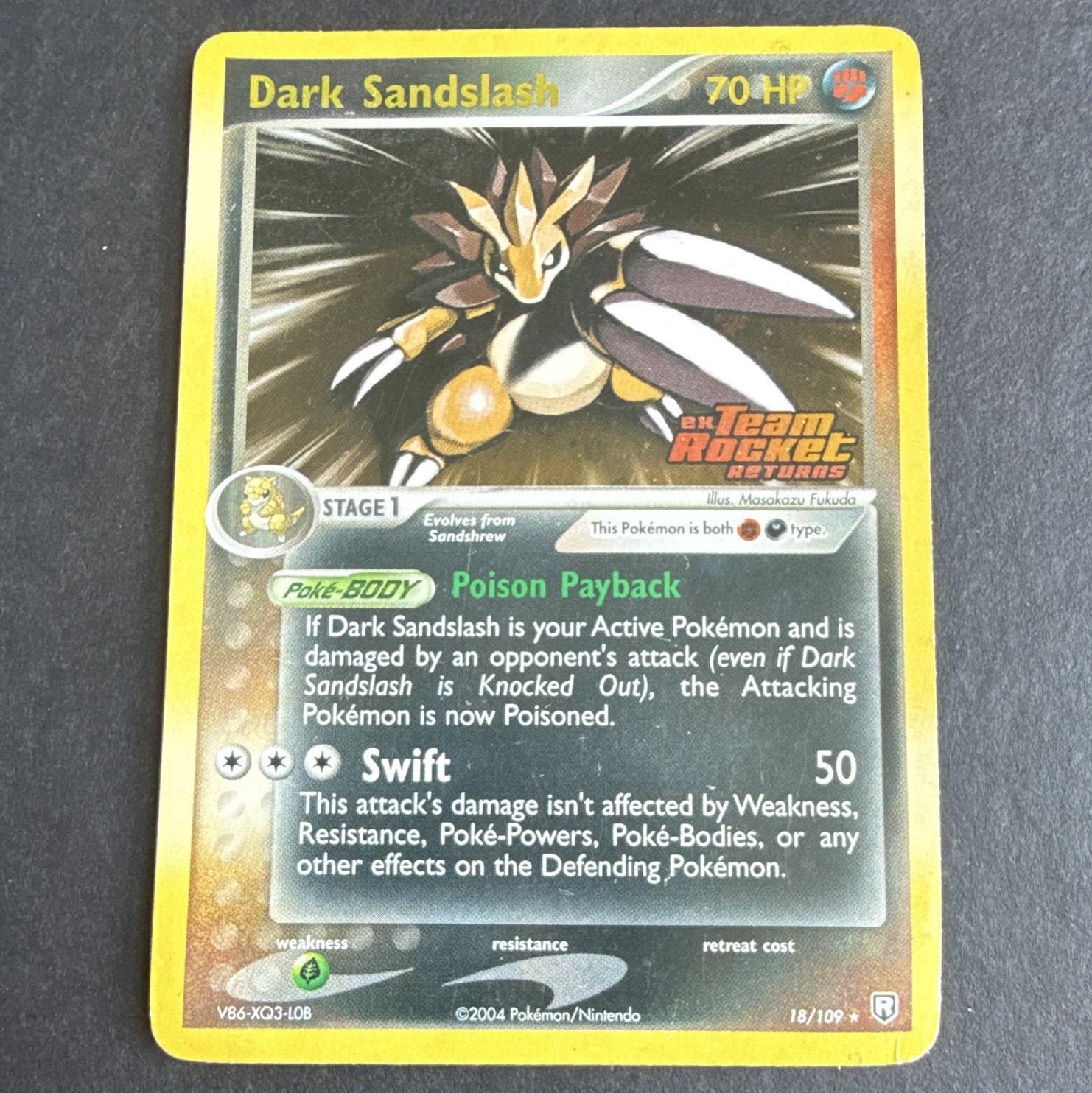 Dark Sandslash 18/109 MP EX Team Rocket Returns Reverse Holo Rare English