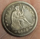 1854 Liberty Seated (Arrows) Silver Quarter Nice