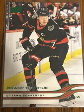 2025-26 UD Series 1 Holiday Edition Green Brady Tkachuk  #121 Senators