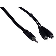 6 Ft. 3.5 Mm Stereo Male to Female Two 3.5 Mm Stereo Female Audio Cable