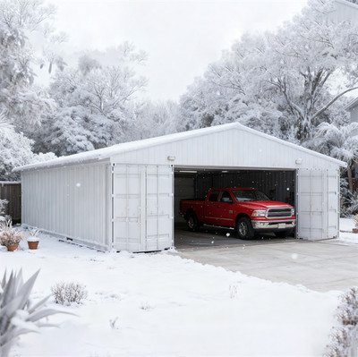 40'x36' Shipping Container Roof Heavy Duty Steel Shelter Excluding Containers
