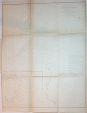 1854 US Coast Survey preliminary chart map Portland Harbor Maine