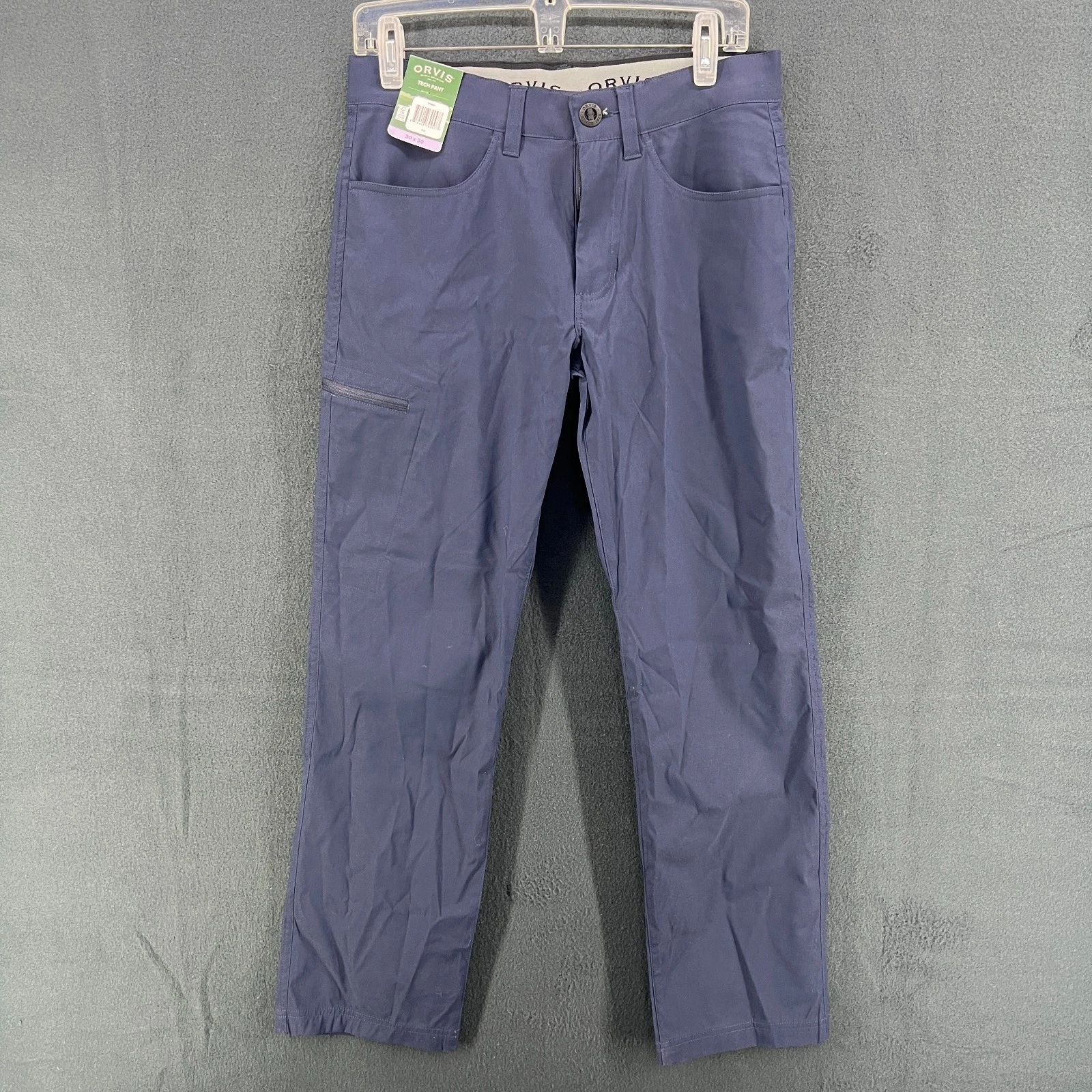 Orvis Tech Pants Mens 30x30 Blue Water Resistant Stretch Office Casual Navy NWT