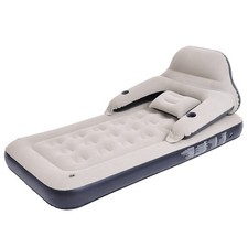 Twin Size Air Mattress with Headboard and Pillows, Blow Up Bed