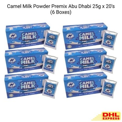 6x Abu Dhabi Camel Milk Powder 25g x 20's High Protein Calcium Easy to Digest