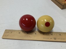 Vintage 2 Billiard Balls Bakelite Handmade Red/Ivory 274 grams