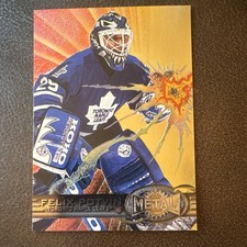 Fleer 1996-97 Metal Universe Felix Potvin #152 Toronto Maple Leafs NHL Card