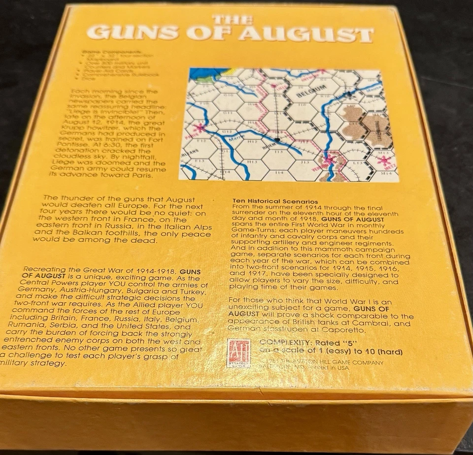 Vintage 1981 Avalon Hill Guns Of August WWI Strategy Bookcase Game - Complete - Image 2 of 4