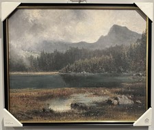 20 X 24 MOUNTAIN LANDSCAPE Frame WALL ART Hearth Hand MAGNOLIA Target Black Gold