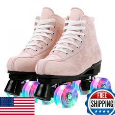 Risup Roller Skates for Women and Men - High-Top Cowhide Shoes - Classic Double-