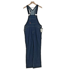Dickies Relaxed Fit Bib Overalls Womens Small Blue Denim Cotton Straight Leg