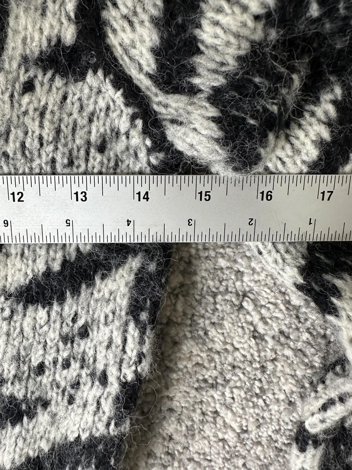 Suéter de trapo y hueso para mujer XS negro pata de gallo cuello falso lana de alpaca recortado Foto 2 de 4