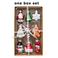 High Quality Robust Compact Santa Snowman Glass Painted Small Christmas Ornament