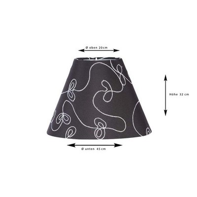 Sorpetaler Lampenschirm Schirm Lampe Freestyle Rund Stickdekor schwarz SMR45.50