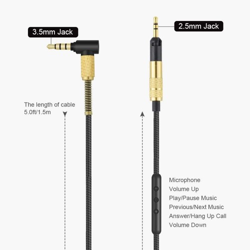 HD598 Cable, Coiled Aux Cord Replacement For Sennheiser HD598 Cs HD599 - View #8