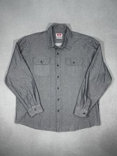 Wrangler Men s XL Gray Button Up Shirt Long Sleeve Flex Comfort Workwear
