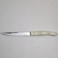 Cutco 1721 JB Serrated Trimmer Slicing Knife Kitchen Cutlery Pearl White Handle