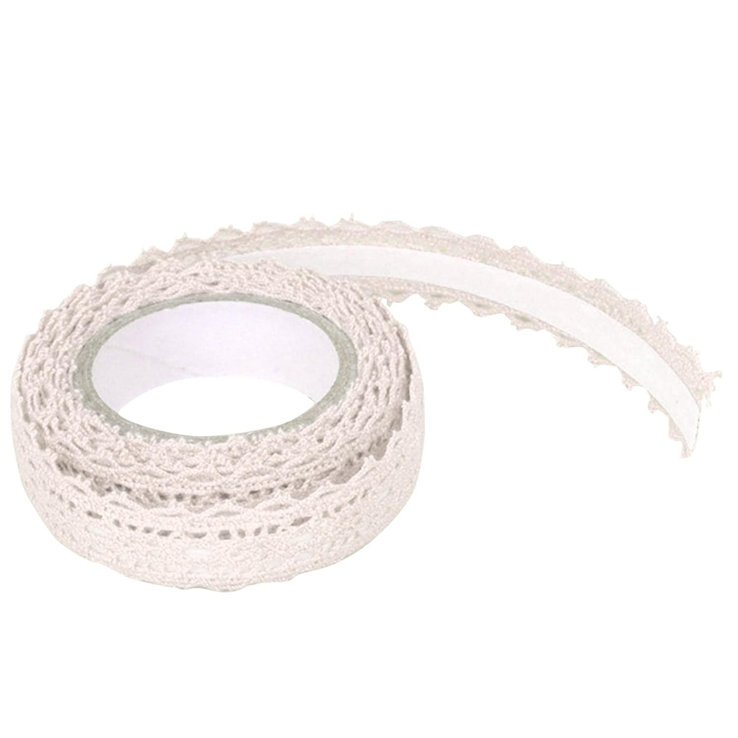 JIANWEI Washi Tape Lace Pattern Tape, Self-Adhesive Decorative Masking Beige 