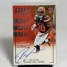 2016 Panini Contenders Rookie Ticket RPS Ricardo Louis #335 Auto RC NM Card. rookie card picture