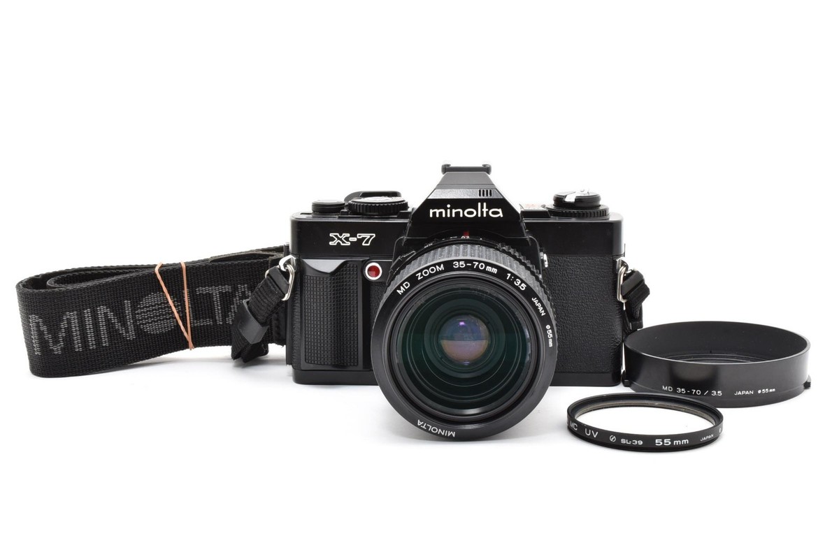 MINOLTA X-7 BLACK ボディ+レンズMD ZOOM 35-70mm Near MINT] MINOLTA X-7 35mm SLR Camera MD Zoom 35-70mm F/3.5